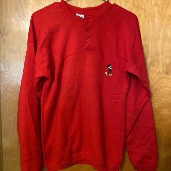 Vintage Disney Wear Red Mickey Mouse Sweatshirt Small - Picture 1 of 4